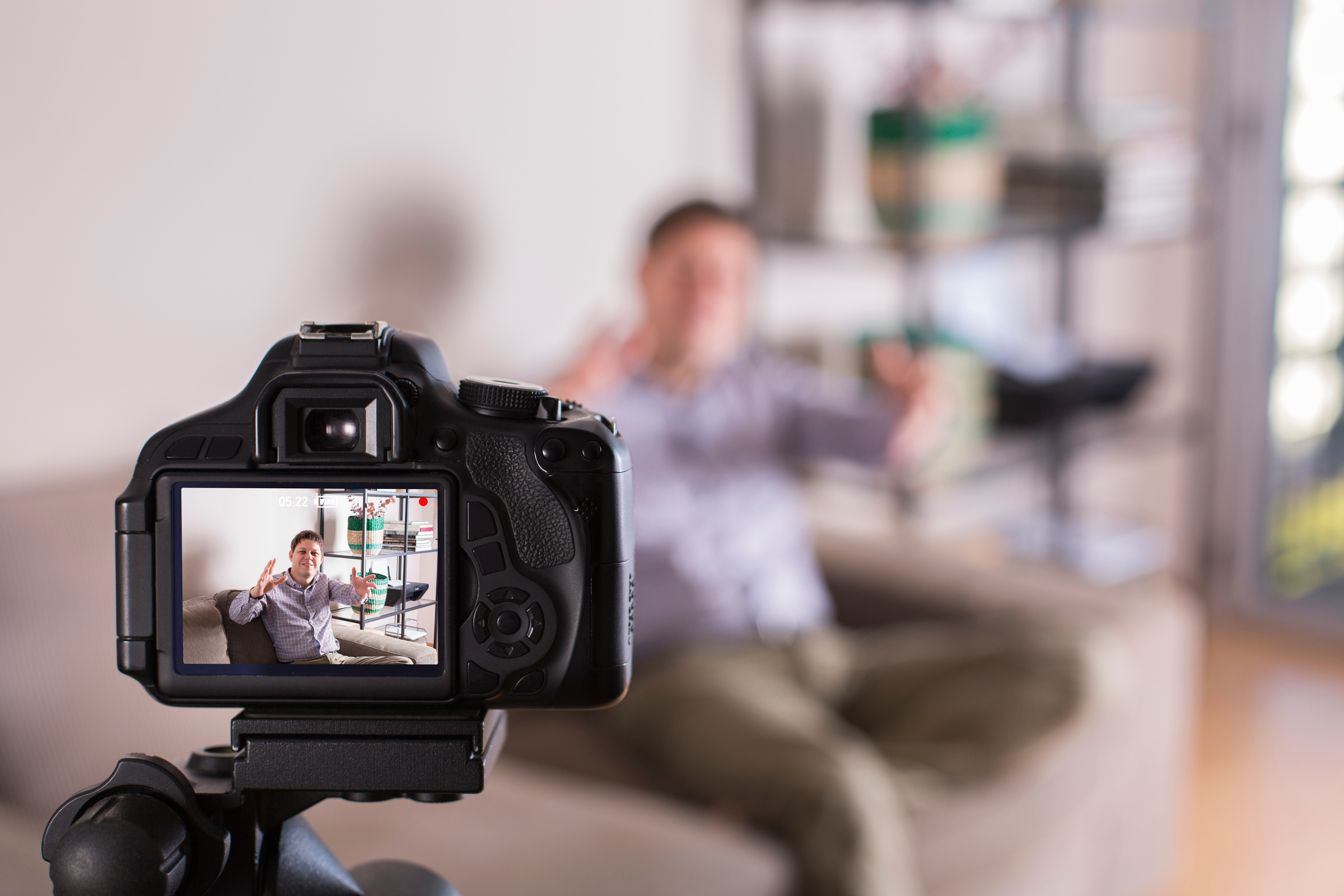 Vlogger Recording Social Media Video